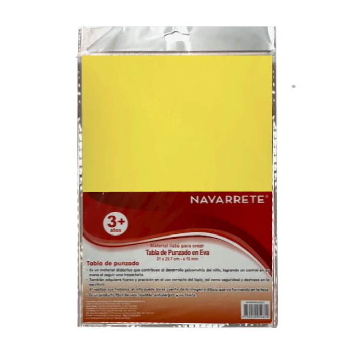 TABLA DE PUNZADO EVA T/A4 AMARILLO 10 MM X 1 UNIDAD TABLA DE PUNZADO EVA T/A4 AMARILLO 10 MM X 1 UNIDAD