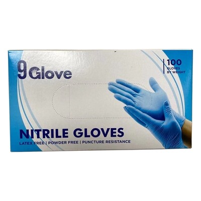9Glove Disposable Nitrile Gloves, Grey, S/M/L/XL, Powder Free, Latex Free, 3.8 Mil, Ambidextrous, 100 Count/1000 Count