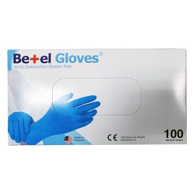 Betelcare Disposable Nitrile Gloves, 3.5 Mil Thickness, Powder Free & Latex Free, Blue, S/M/L, 100 Count/1000 Count