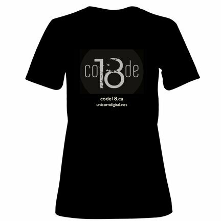 T-Shirt -  Black - Women - New Code 18 logo