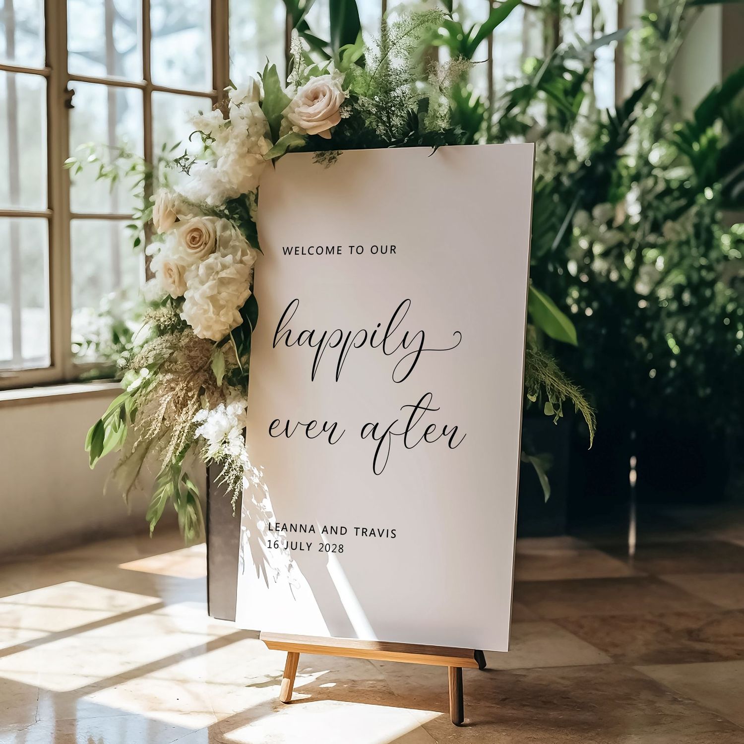 Happily Ever After Wedding Welcome Sign , Wedding Display Board