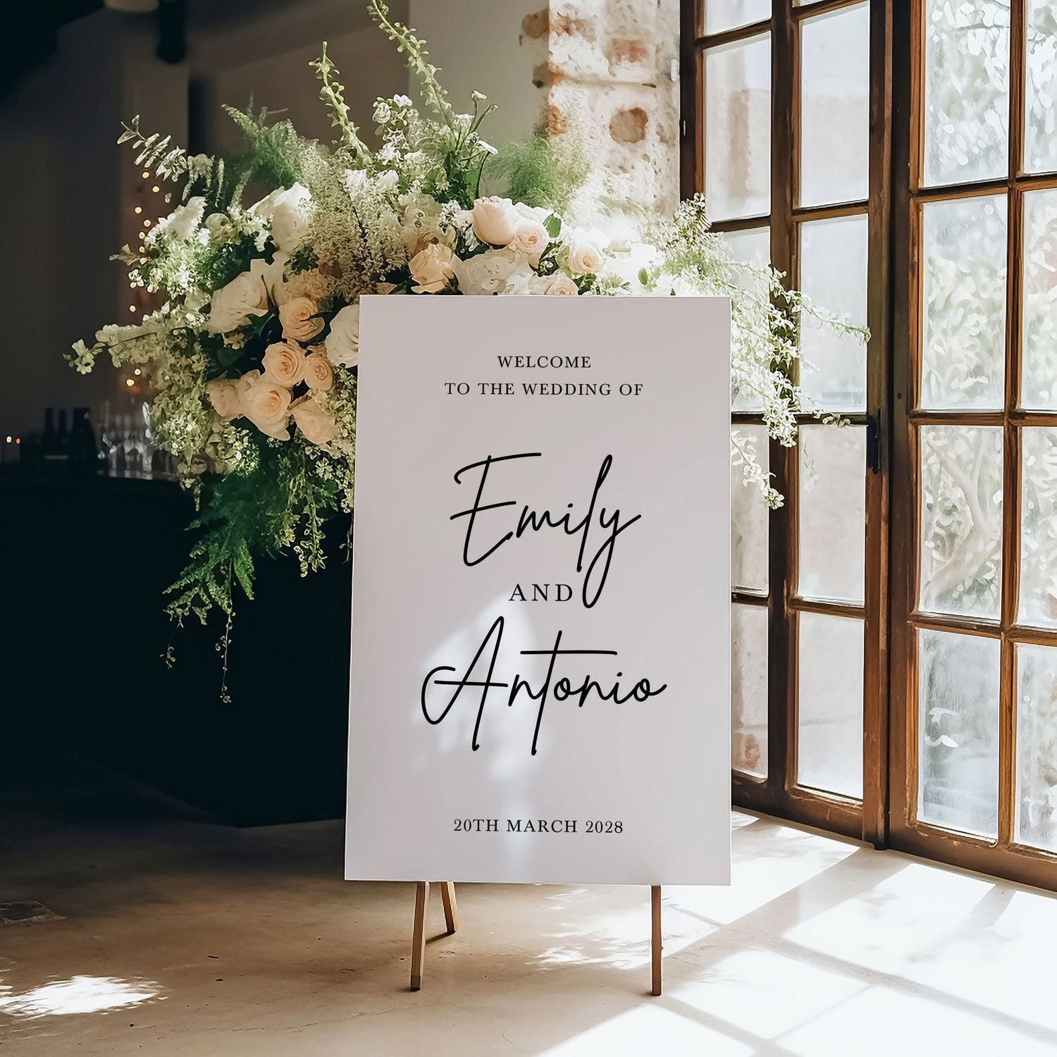 Minimalist Welcome Wedding Sign, Wedding Display Board