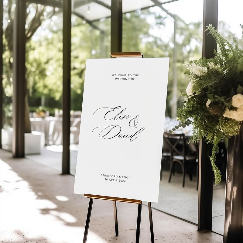 Minimalist Welcome Wedding Sign, Wedding Display Board