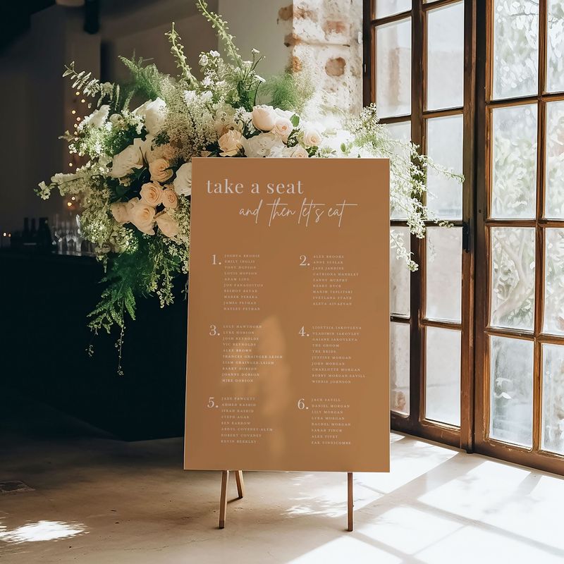 'Take a Seat' Wedding Table Plan, Seating Chart, Wedding Display Board