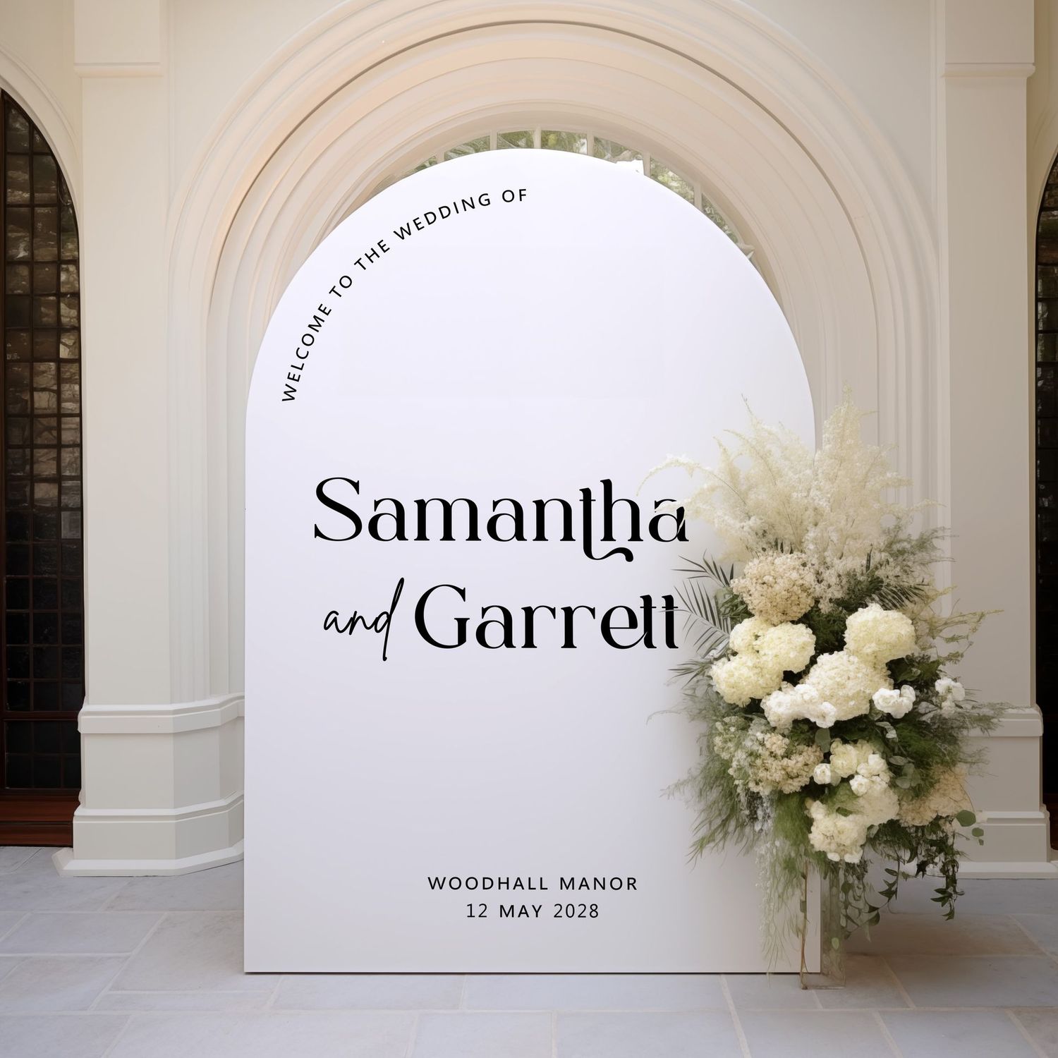 Modern and Minimalist Arched Wedding Welcome Sign