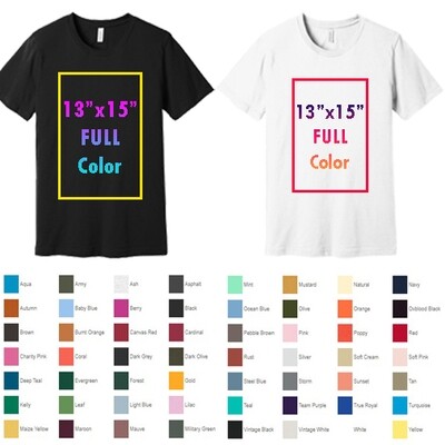 Premium Cotton Short Sleeve Tee with Full-Color Printing - One Side