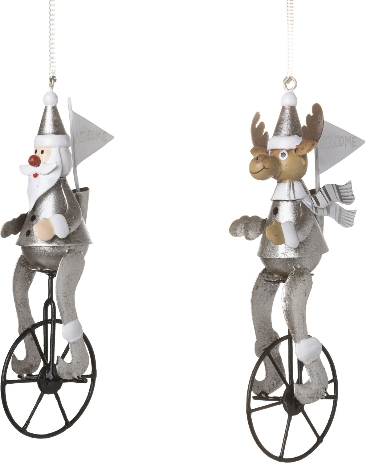 2 Asst&#39;d silver snowman &amp; moose on unicycle 6
