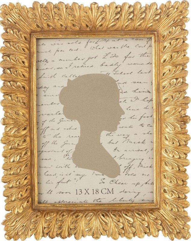 Gold leaf pattern frame, resin holds 4x6 in photo 4      