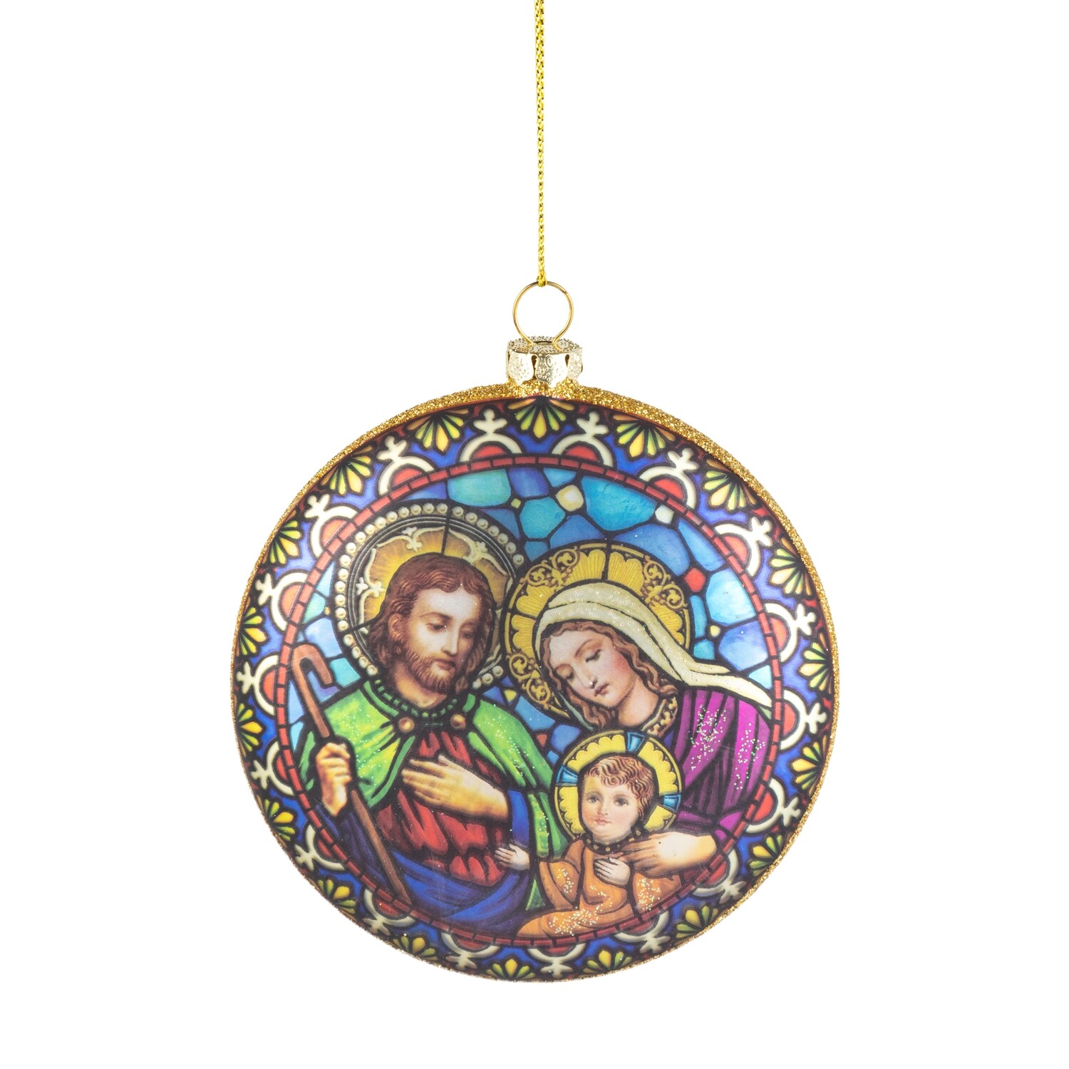 2 Asst&#39;d nativity disk, wise men multicolor stained glass design, 100mm, 4.5 in  12