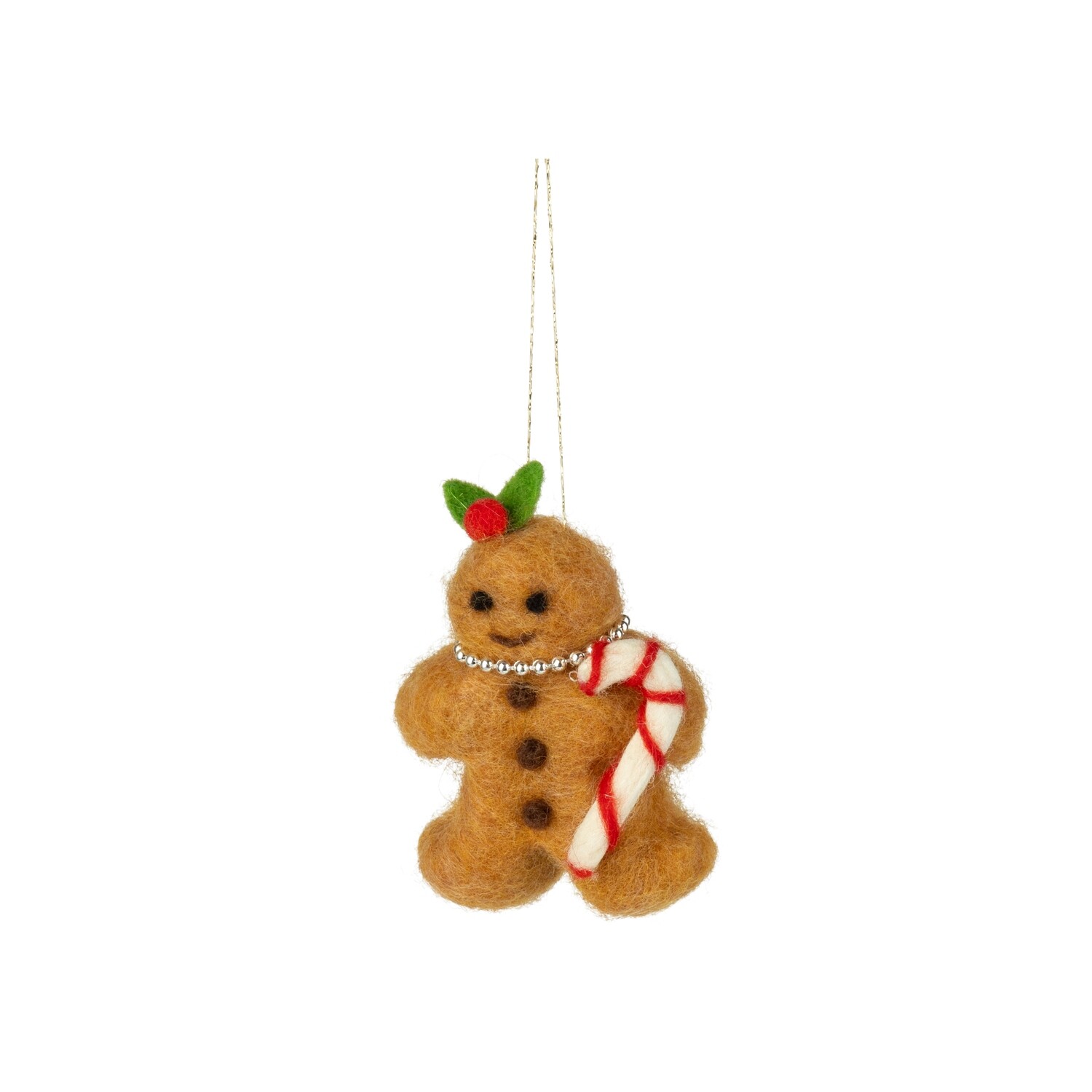 2 Asst&#39;d felt gingerbread people ornament, brown gingerbread, 4 in  12