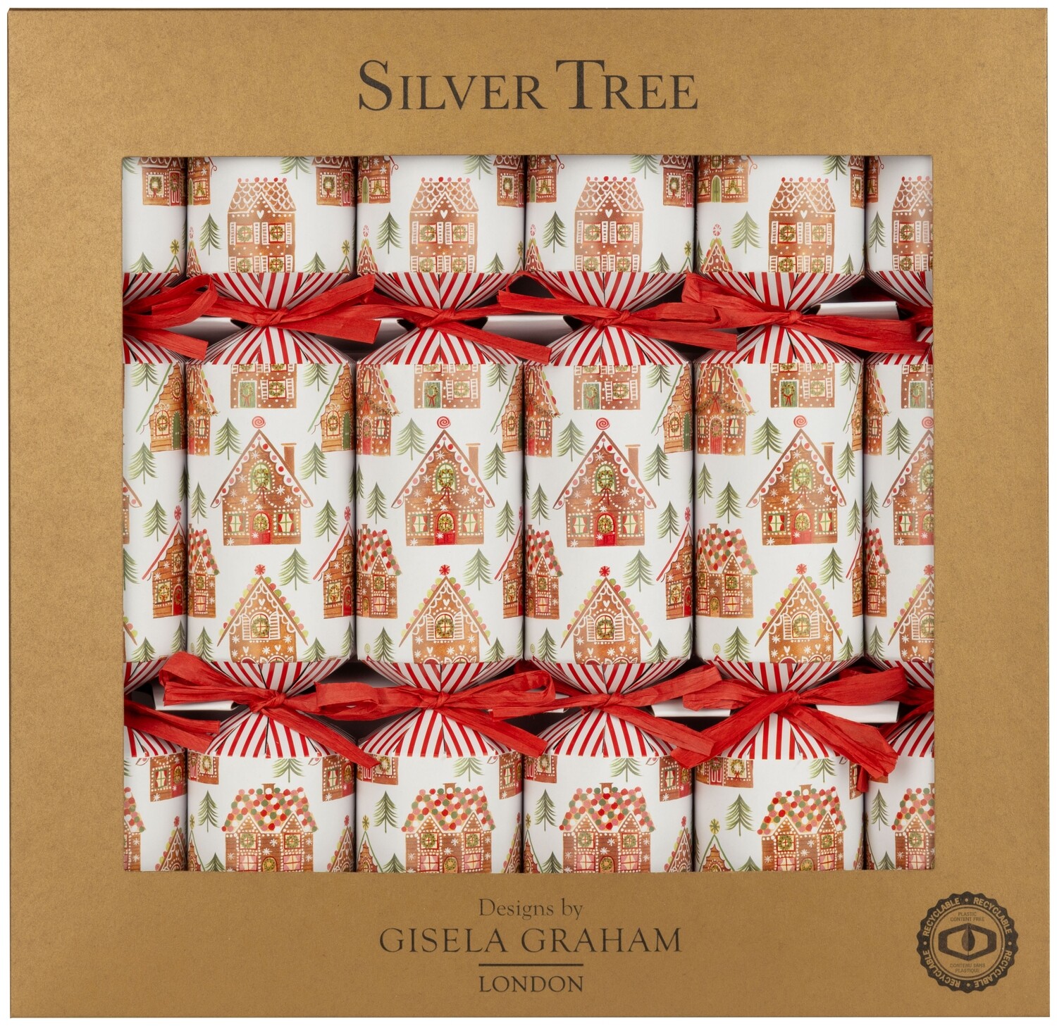 12in 6ct ECO Gingerbread Houses