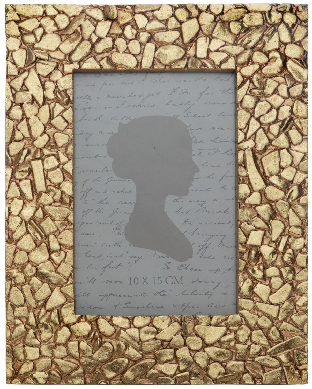 Shiny gold mosaic pattern frame, resin holds 4x6 in photo  2           