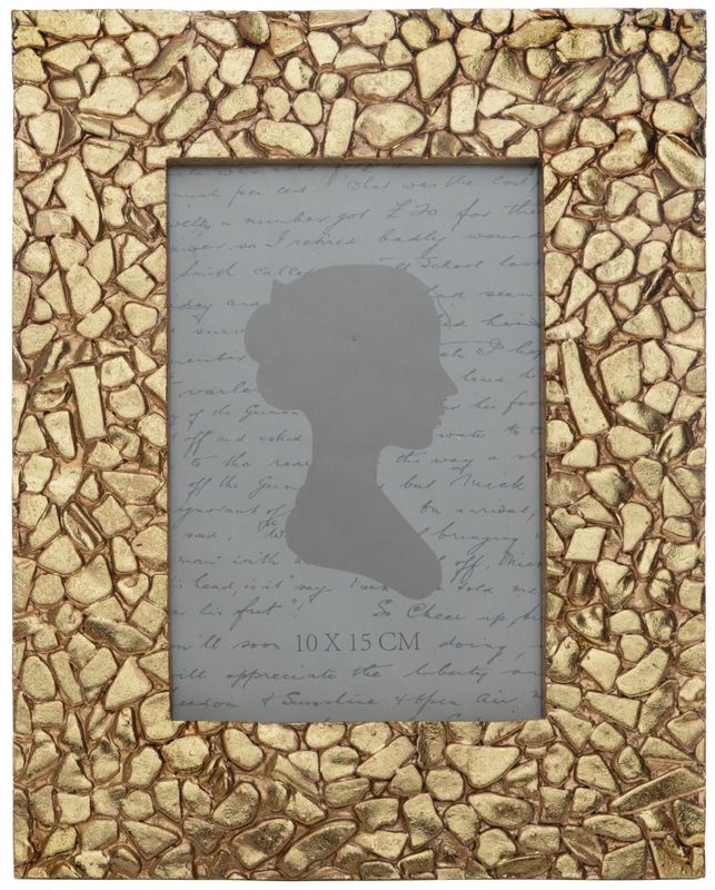 Shiny gold mosaic pattern frame, resin holds 4x6 in photo  2           