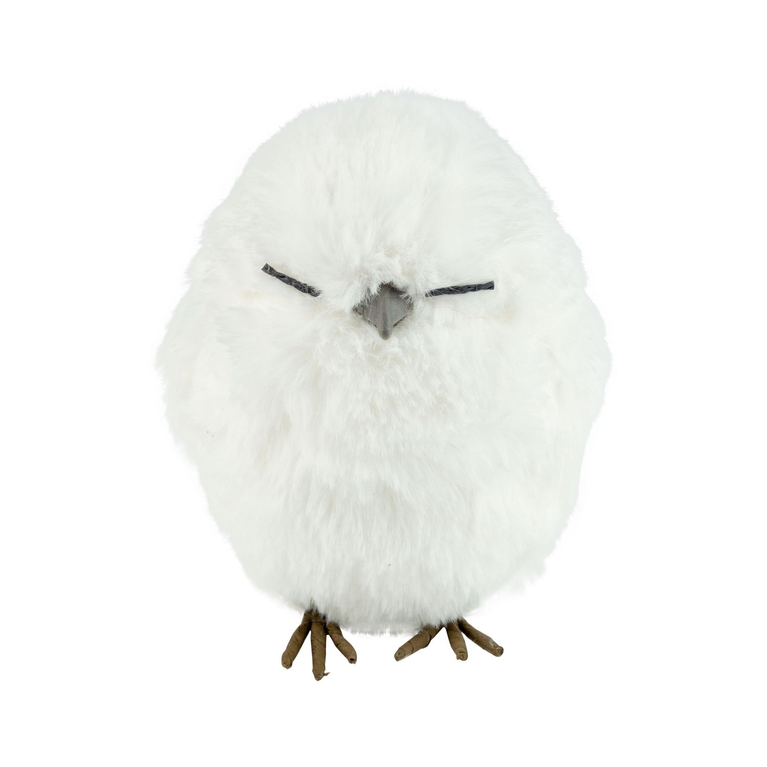 White plush owl ornament table piece, 5 in  8