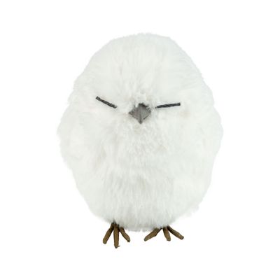 White plush owl ornament table piece, 5 in  8
