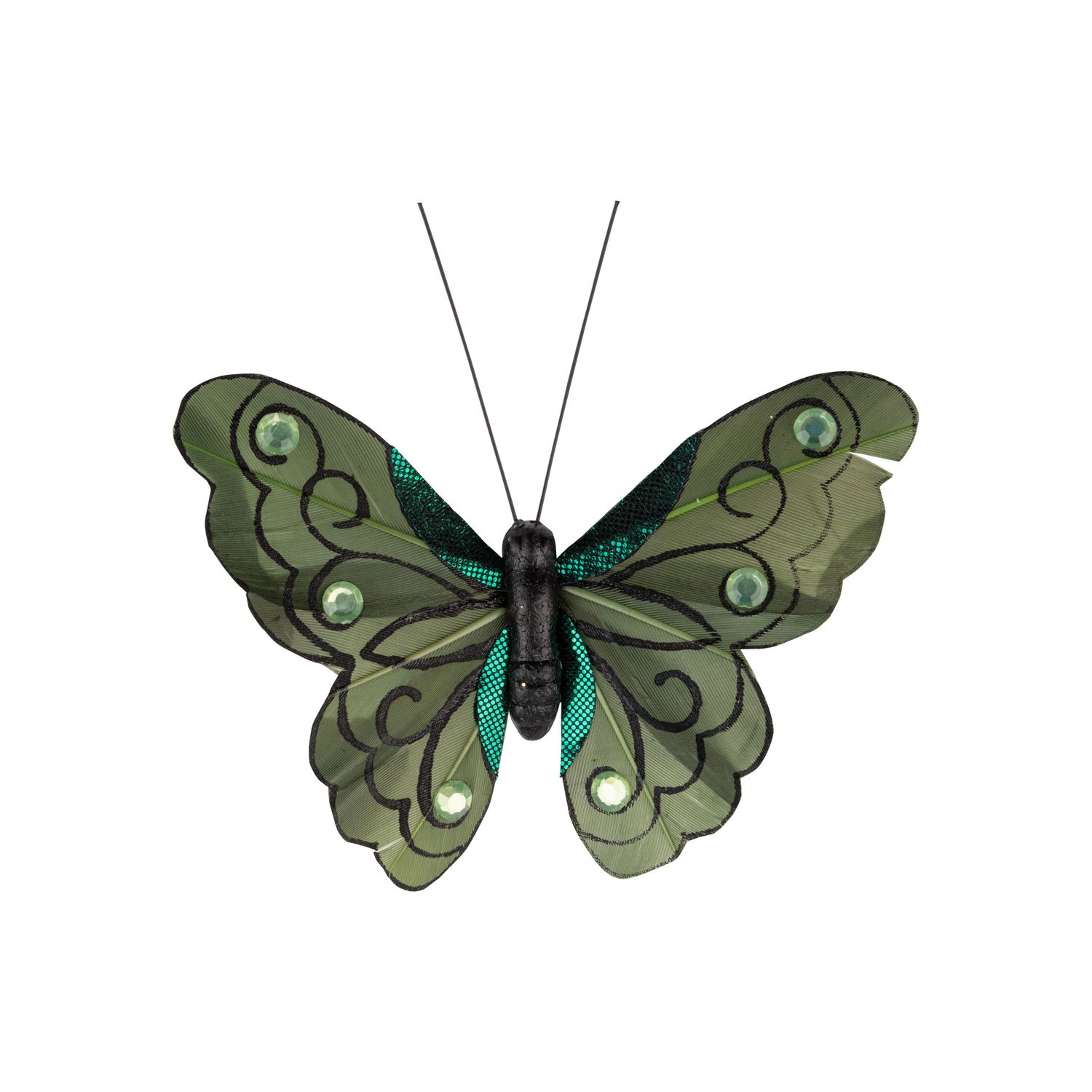 Dark green clip on butterfly ornament, 4 in  24