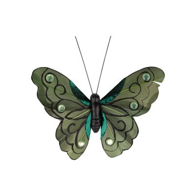 Dark green clip on butterfly ornament, 4 in  24