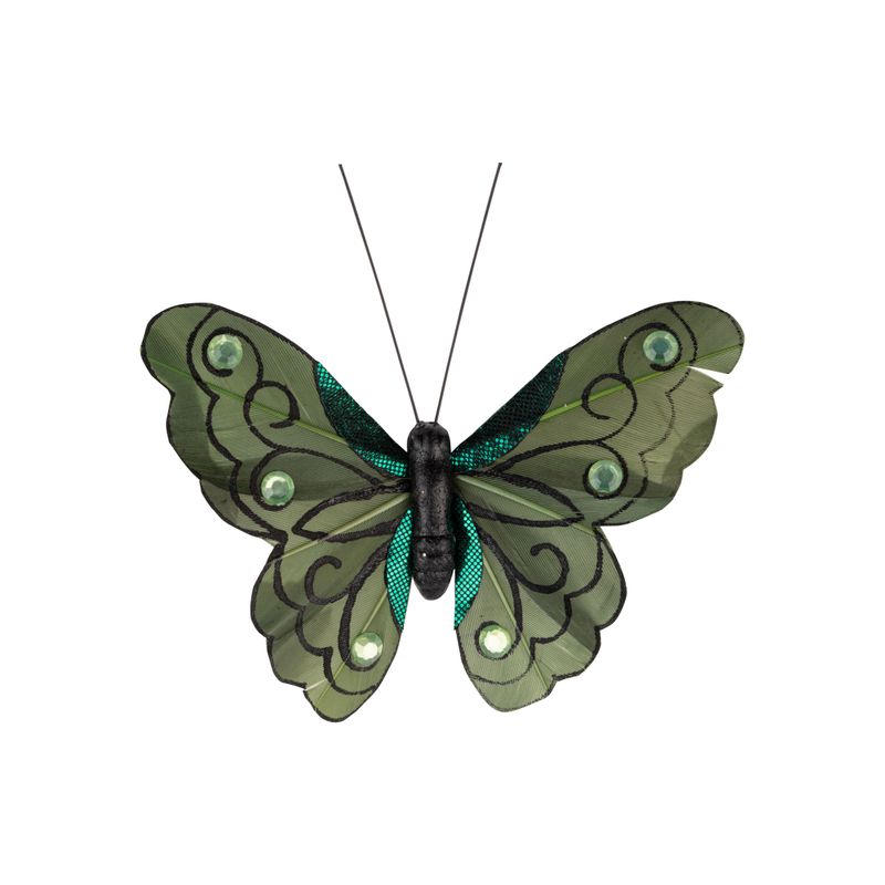 Dark green clip on butterfly ornament, 4 in  24