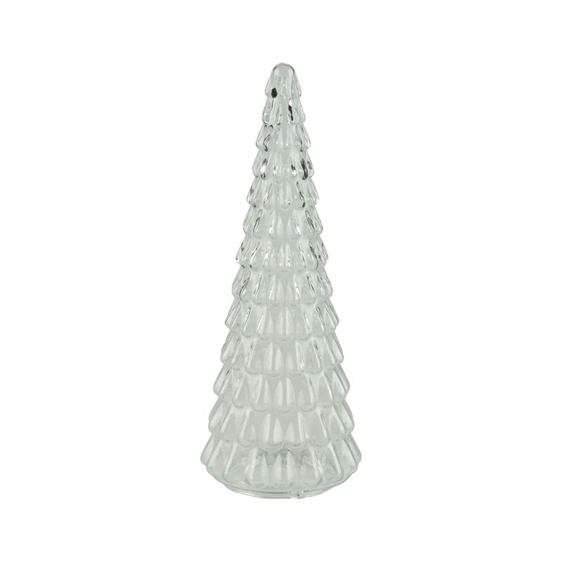 Clear molded glass cone tree ornament, 15 in  2
