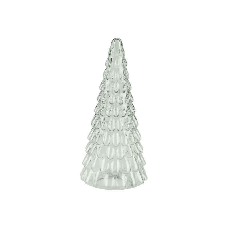 Clear molded glass cone tree ornament, 12 in  2
