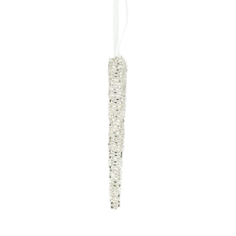 Silver diamante covered acrylic icicle, 6 in  12
