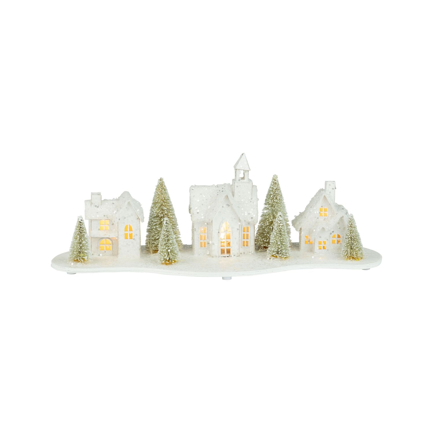 Paper Christmas village with LED lights, 14 in  3