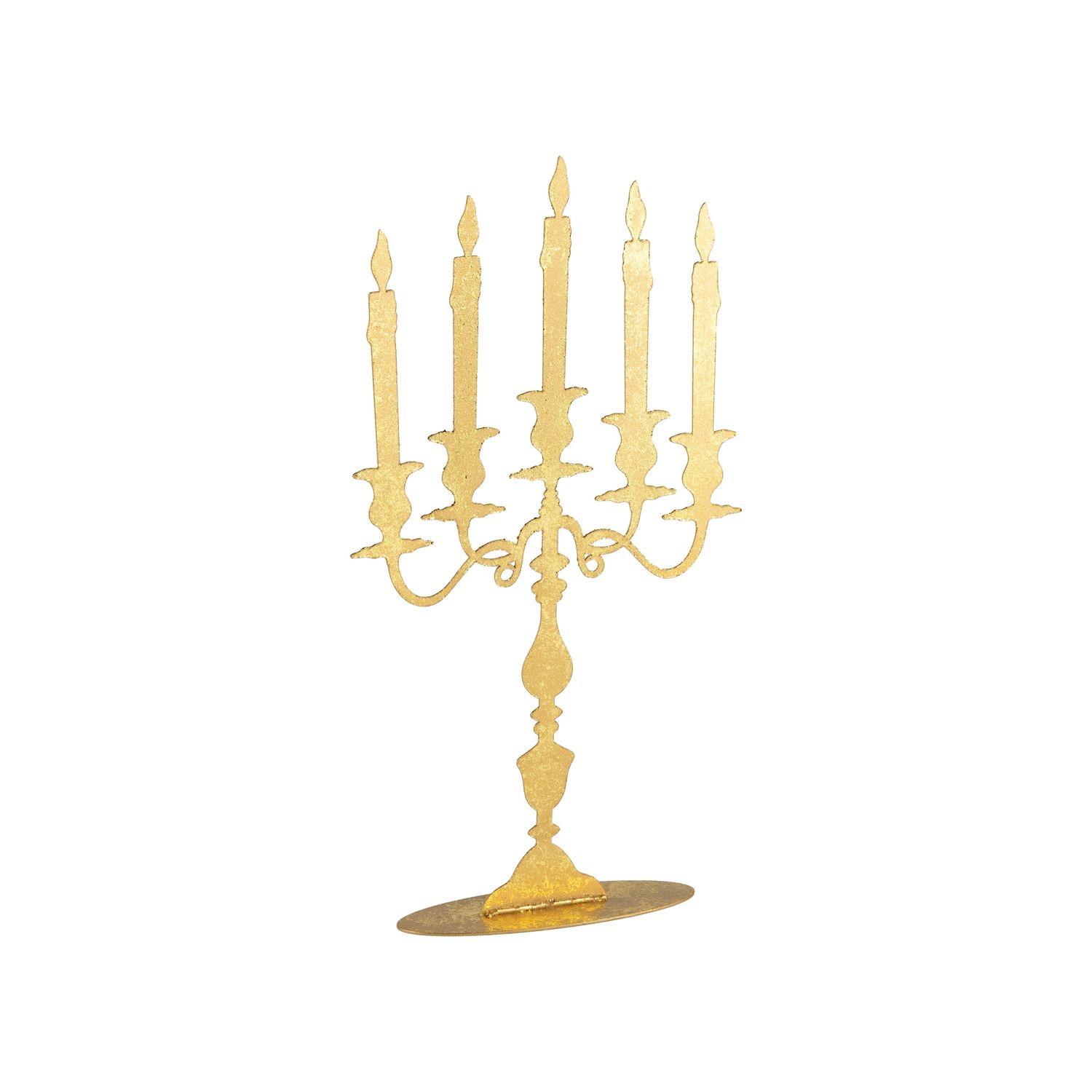 Gold foiled metal Candelabra silhouette table piece, 12.5 in  4