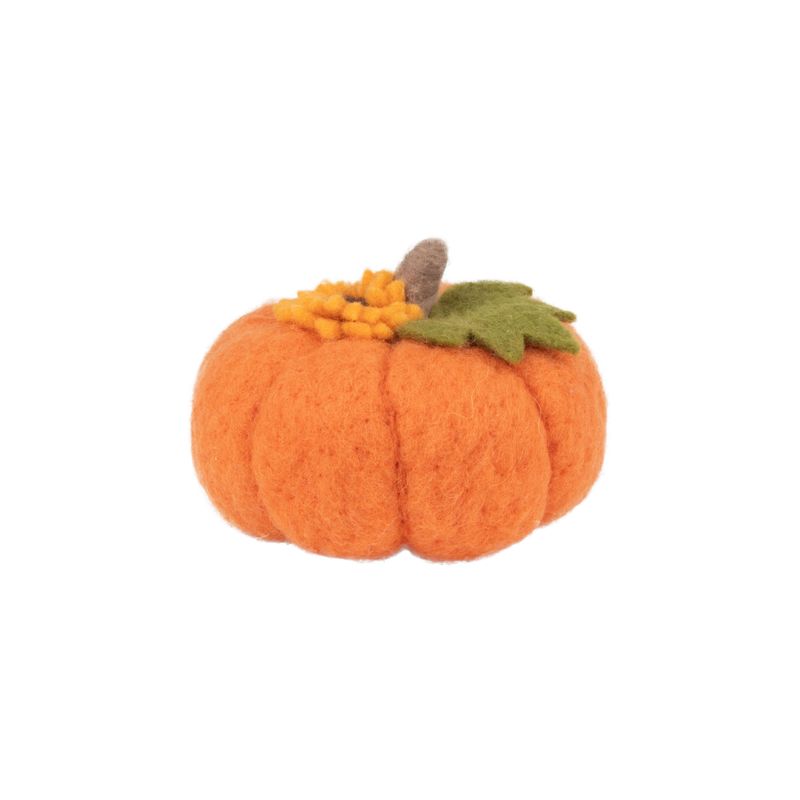 Orange felt pumpkin table pieces with sunflower, 4.5x3 in  4      