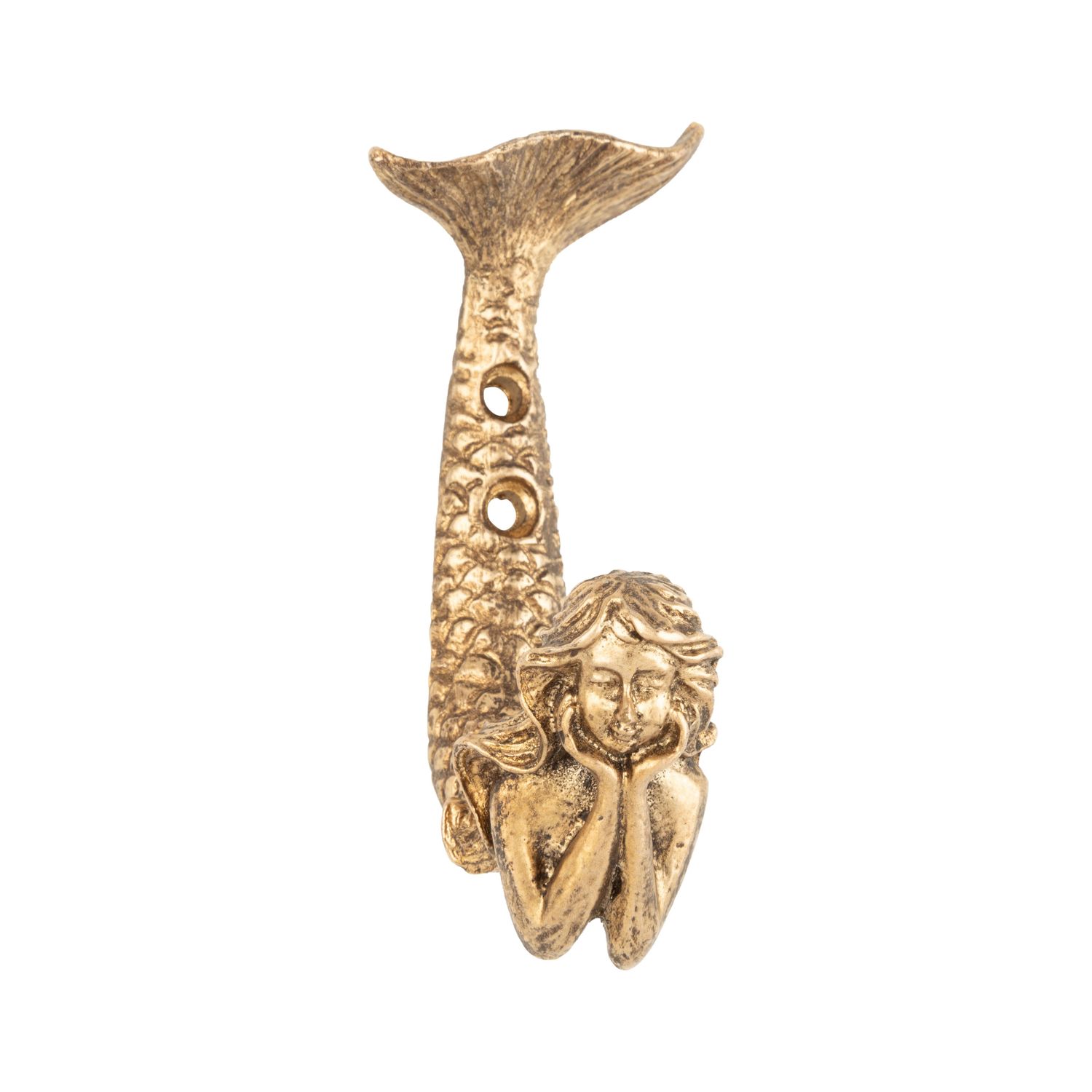 Gold electro plated cast pewter mermaid hook, 3 in  6       