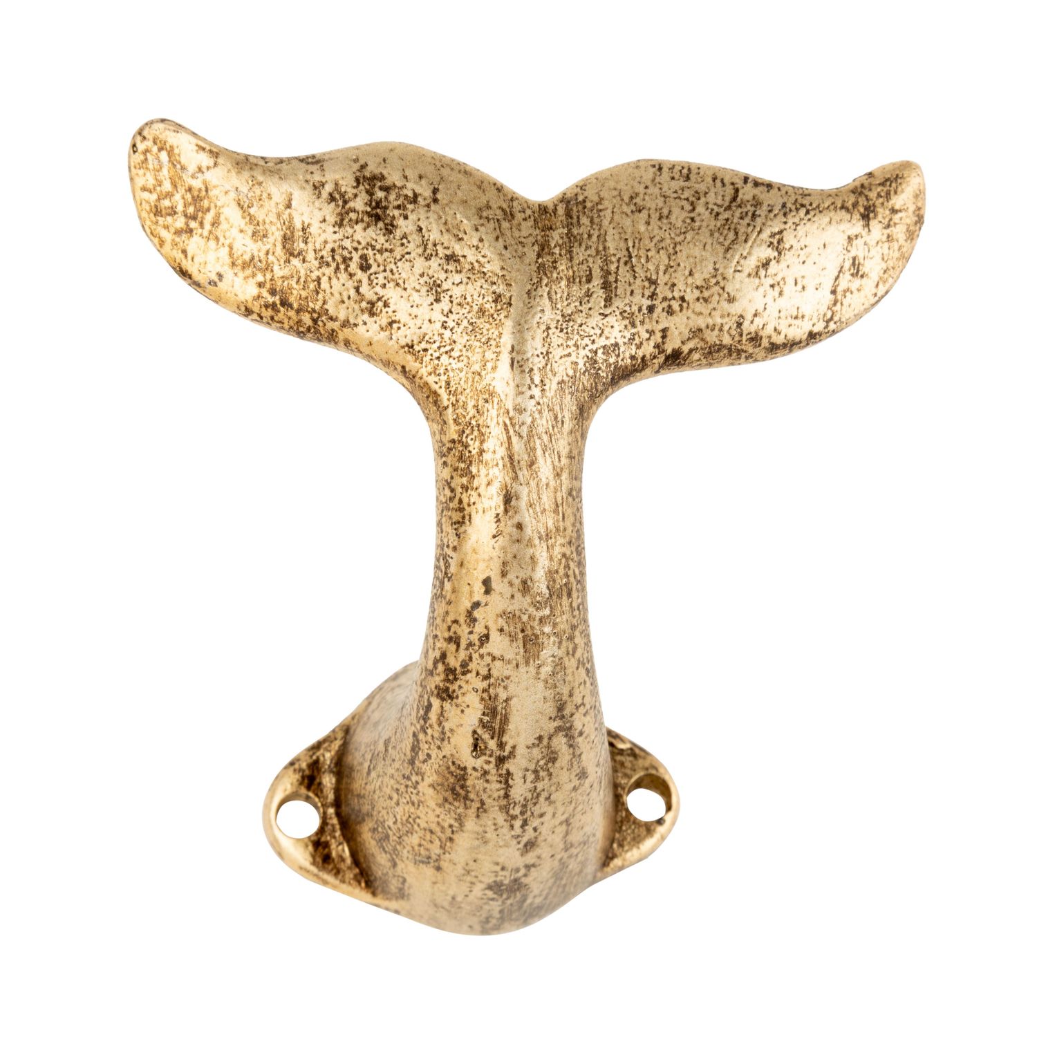 Gold electro plated cast iron whale-tail wall hook, 3 in  6       
