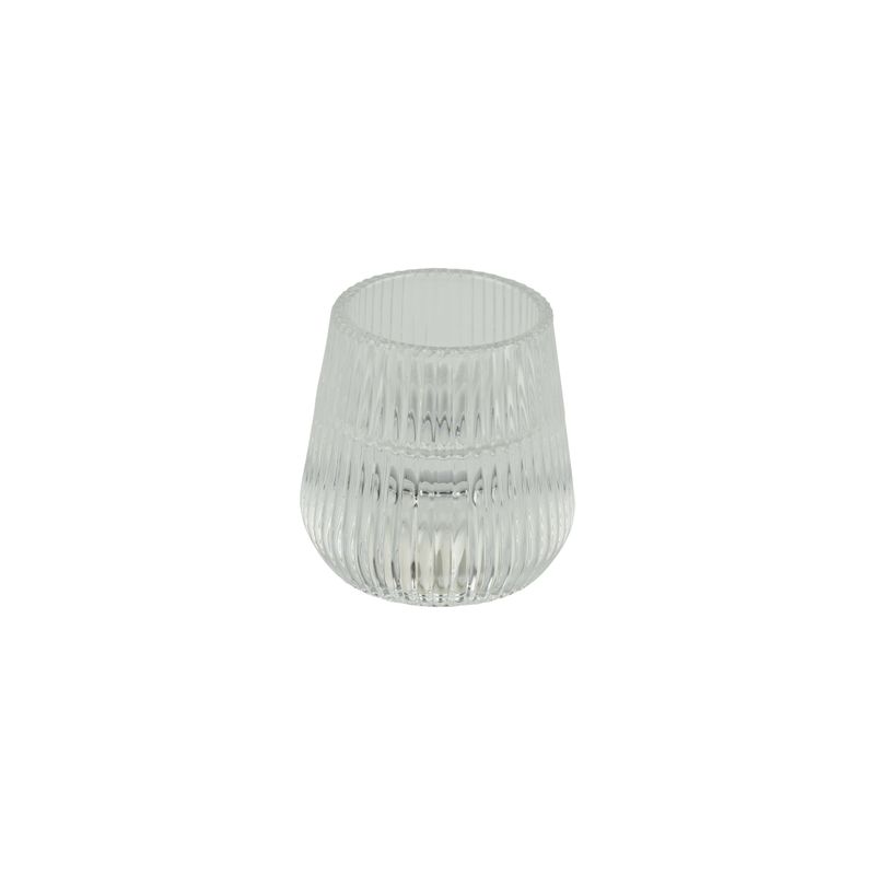 Clear ribbed glass tea light holder votive holder, 2.5 in  12