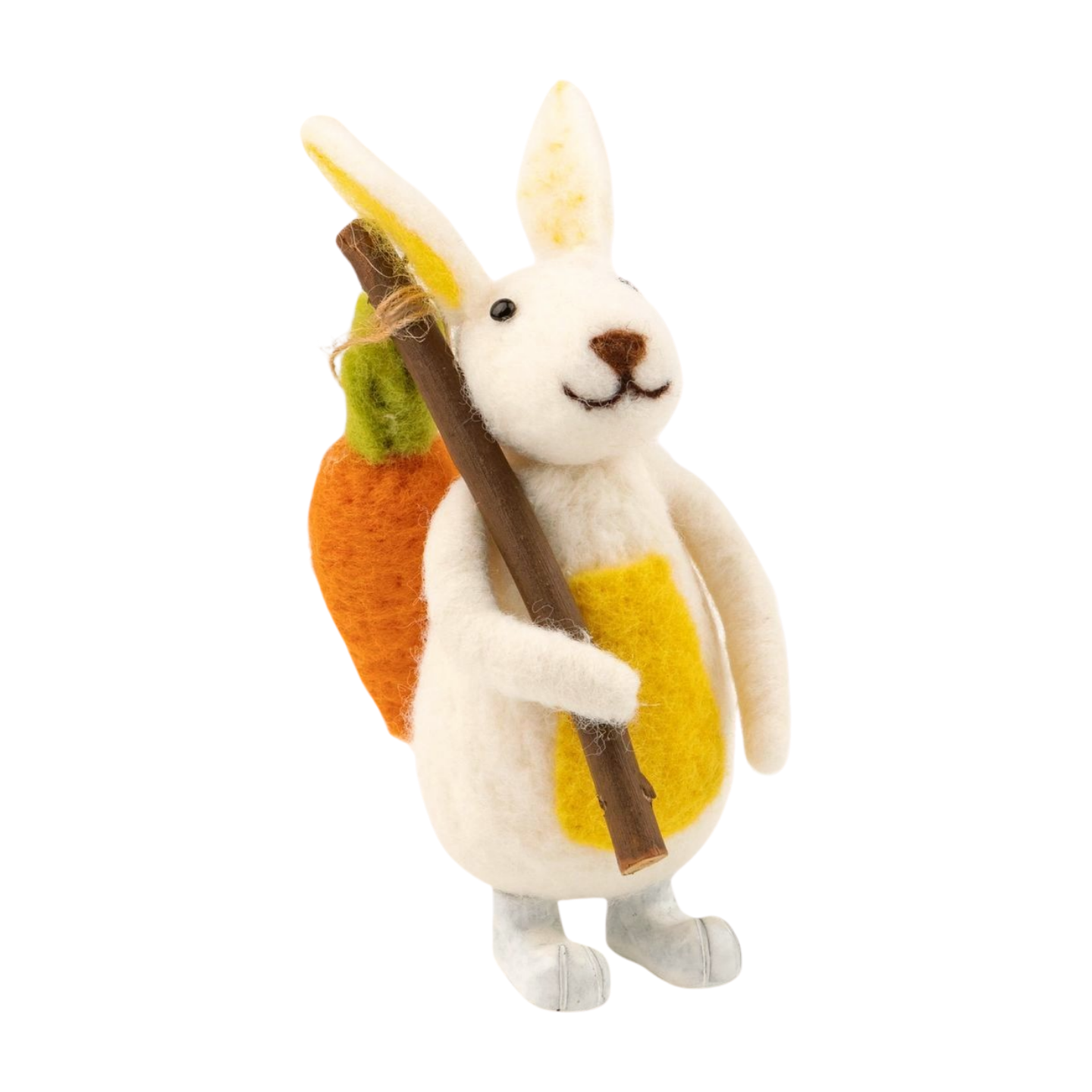 Felt bunny with carrot on a pole table piece, 5 in  6       
