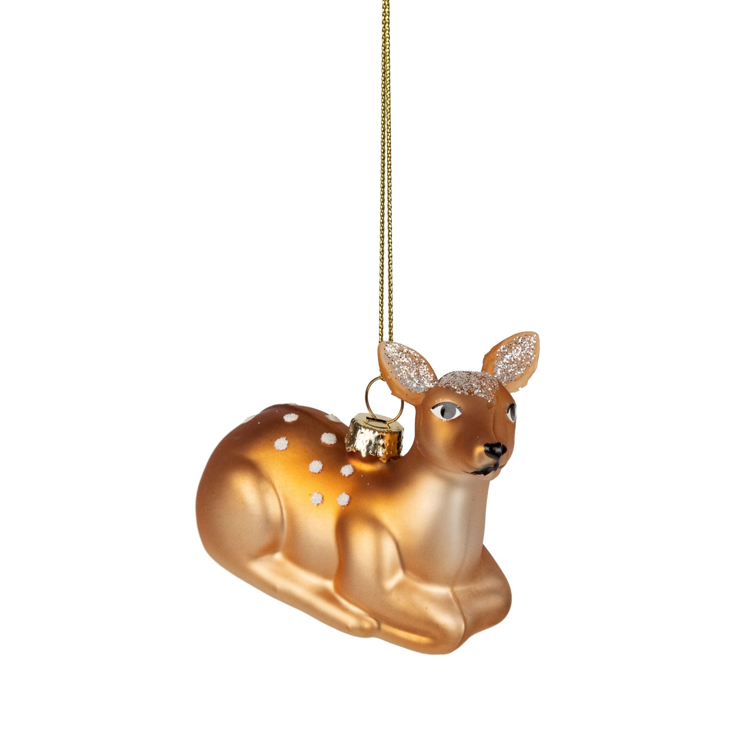 Glass sitting fawn, 2.5 in  12