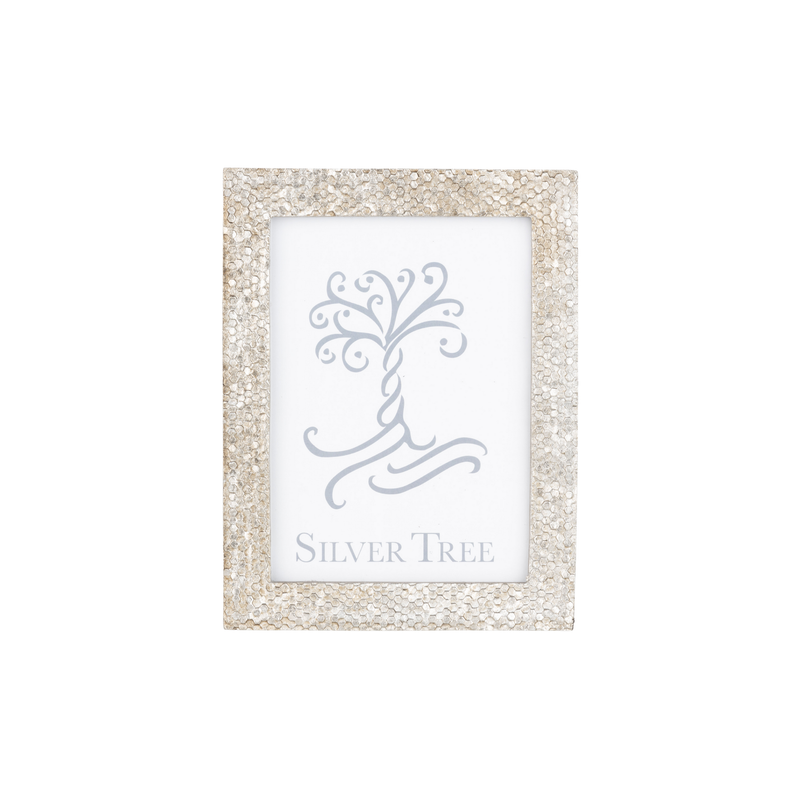 Chainmail pattern picture frame, silver finish fits 5x7 photo  2           