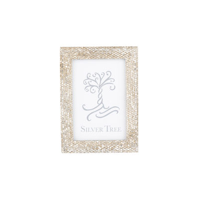 Chainmail pattern picture frame, silver finish fits 4x6 photo  4           