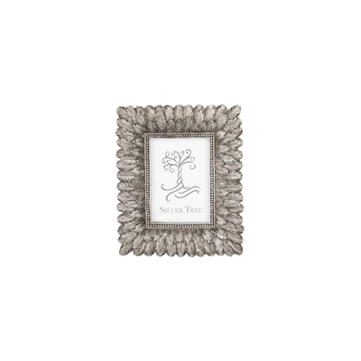 Feather motif mini picture frame, silver finish fits 2.5x3.5 in photo  6           
