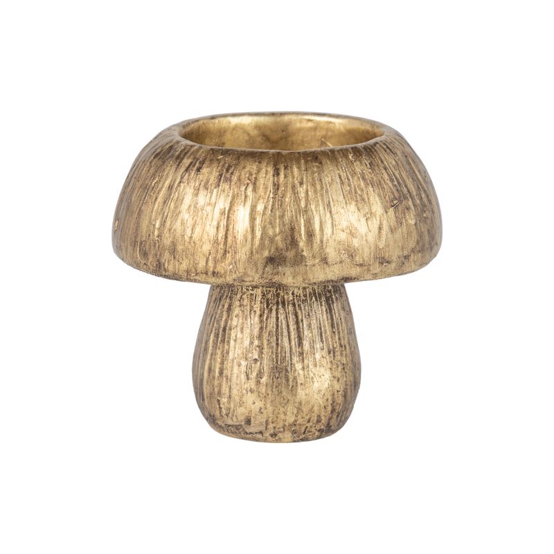 Bronze painted resin mushroom tea light holder, 2.75 in  12      