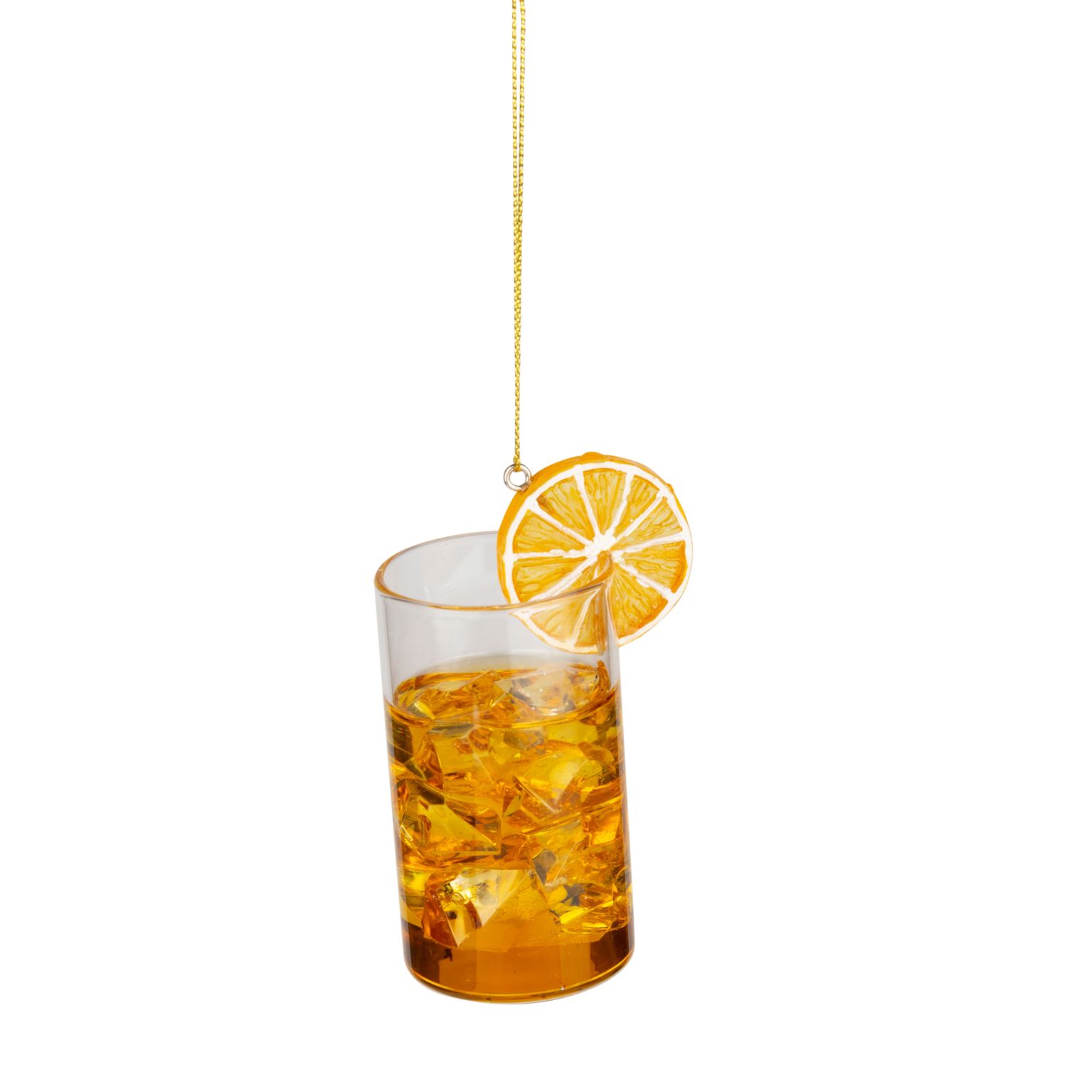 Glass whisky sour ornament, 3.5 in  6
