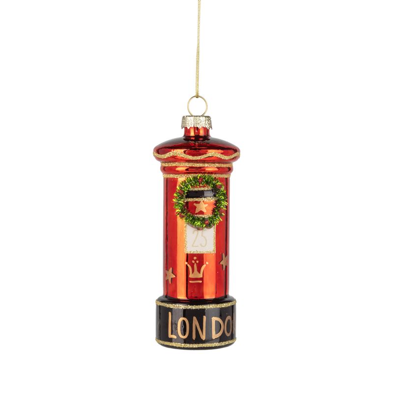 Glass London royal mail ornament, 4 in  6