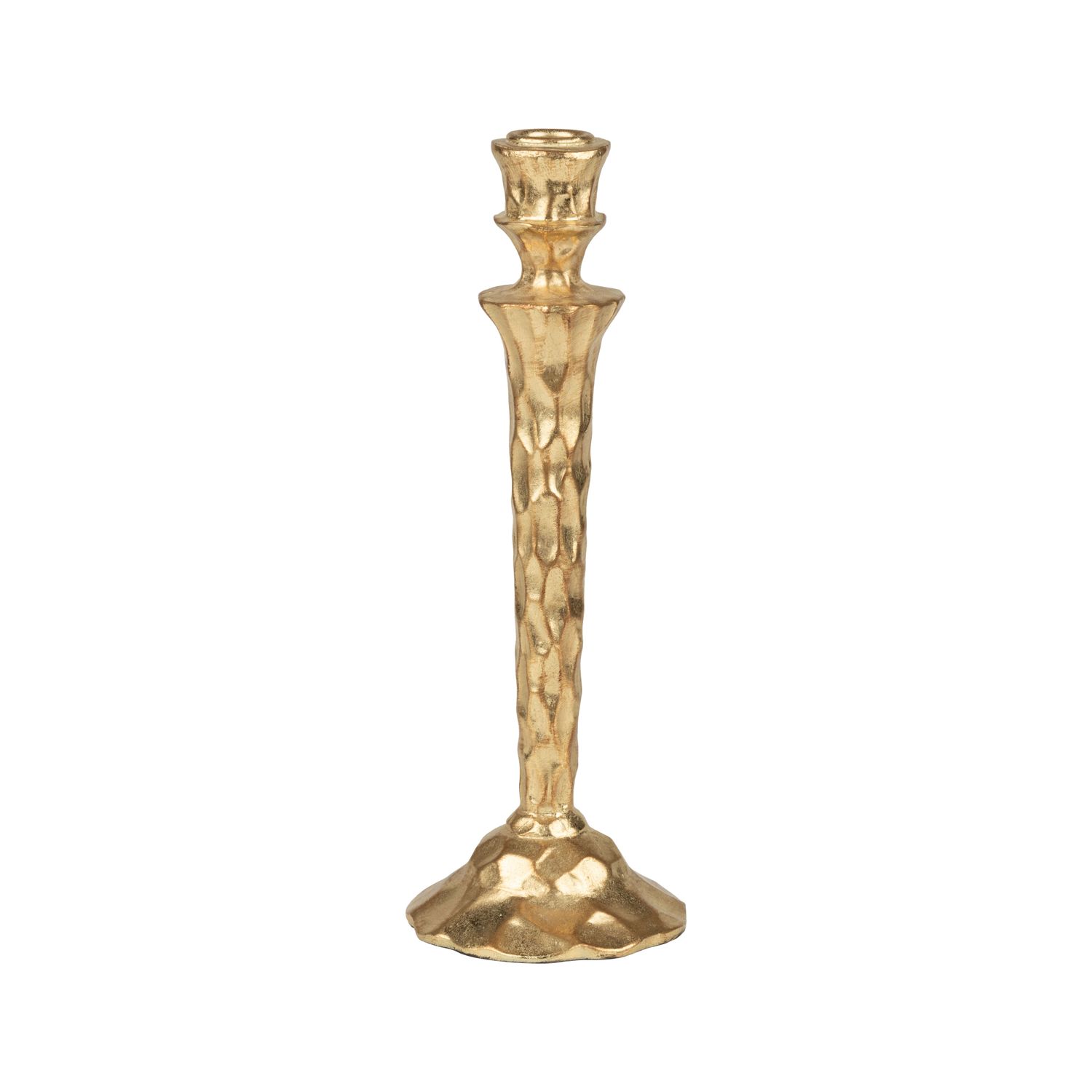 Resin taper holder table piece, antique gold, 11 in  6           