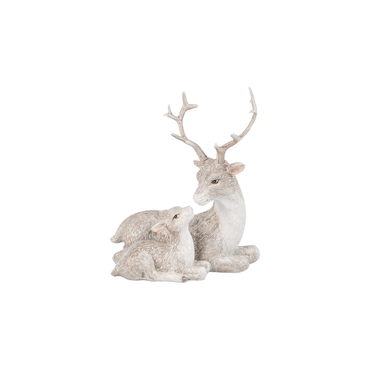 Resin stag and fawn table piece, 4 in  4