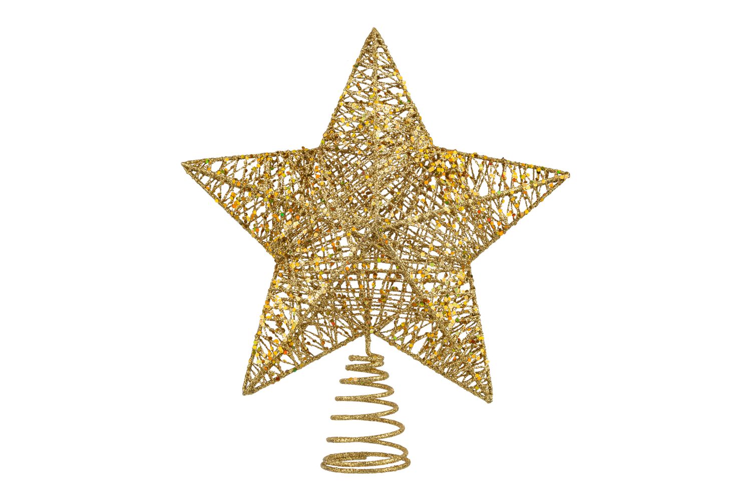 Wire star tree topper, gold, 7 in  6
