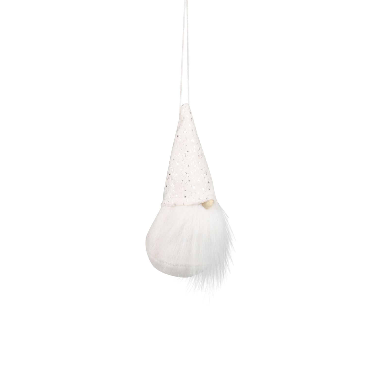White felt and velour mini gnome ornament, 4 in  12