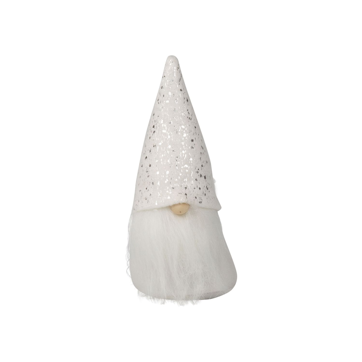 White felt and velour mini gnome table piece, 5 in  12