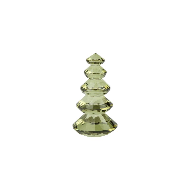 Solid cut Glass tiered tree, pale green, 4.5 in  6