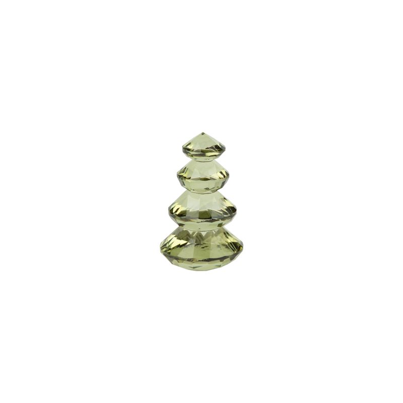 Solid cut Glass tiered tree, pale green, 3 in  6