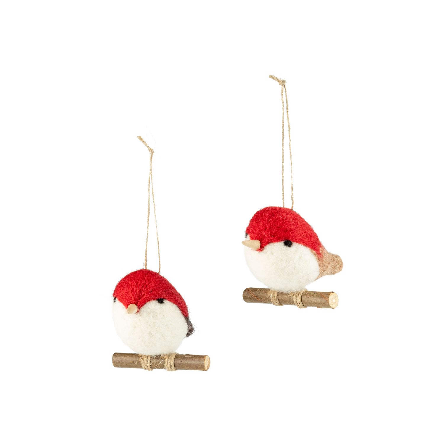 2 Asst&#39;d felt robin with ornament, 3 in  16