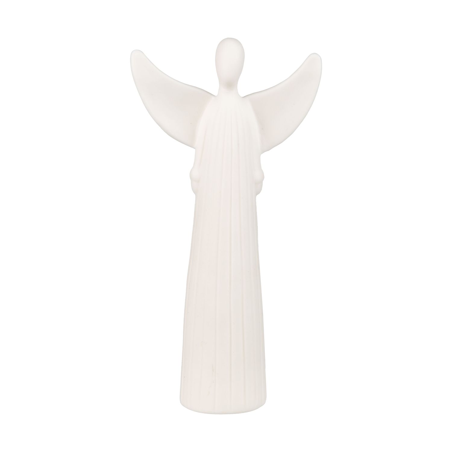 Matte porcelain white angel table piece, 6 in  12