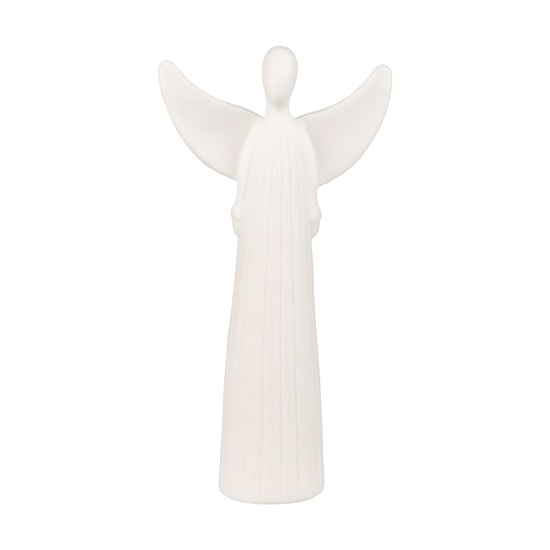Matte porcelain white angel table piece, 6 in  12