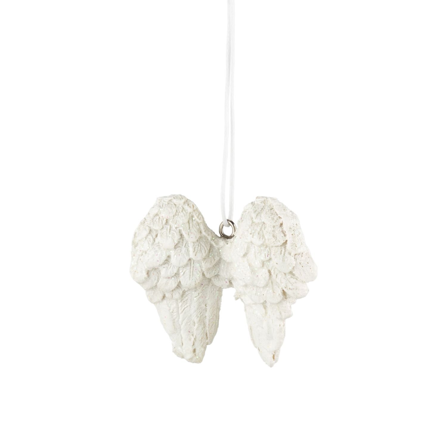 Resin antique white angel wings ornament, 2.5 in  24
